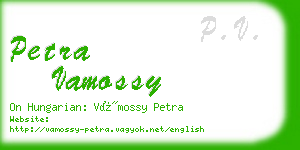 petra vamossy business card